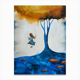 On The Swing Canvas Print