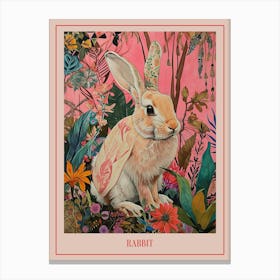 Floral Animal Painting Rabbit 2 Poster Canvas Print