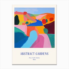 Colourful Gardens Powis Castle Gardens Wales 4 Blue Poster Canvas Print