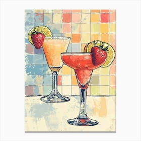 Fruity Daiquiri Watercolour Geometric 1 Canvas Print