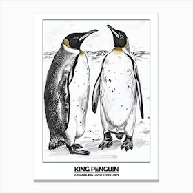 Penguin Squabbling Over Territory Poster 5 Canvas Print