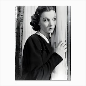 Vivien Leigh British Actress Wearing A Dark Jacket Posing Beside A White Curtain, In A Studio Portrait, Circa 1940 Canvas Print