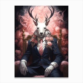 Deer In A Suit 2 Canvas Print