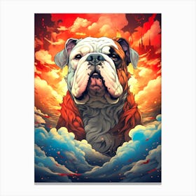 Bulldog In The Clouds Canvas Print