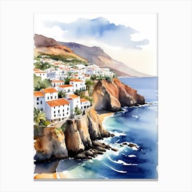 Spanish Las Teresitas Santa Cruz De Tenerife Canary Islands Travel Poster (10) Canvas Print