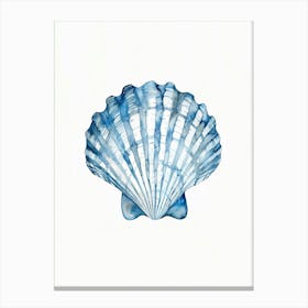 Blue Seashell Beach House Art Canvas Print