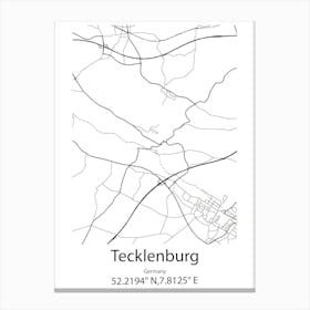 Tecklenburg,Germany Minimalist Map Canvas Print