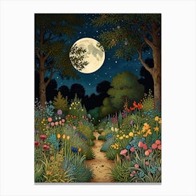 William Morris Night In The Garden Canvas Print