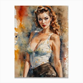 Pin Up painting Canvas Print