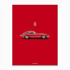Cars in Colors, Jaguar E-Type Canvas Print