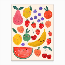 Happy Fruit Salad Canvas Print