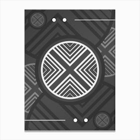 Abstract Geometric Glyph Array in White and Gray n.0014 Canvas Print