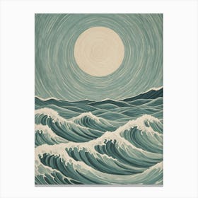 Moonlight Over The Ocean Canvas Print