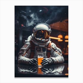 Astronaut With A Beer Canvas Print