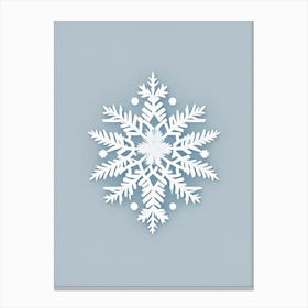 Beauty, Snowflakes, Retro Minimal 1 Canvas Print