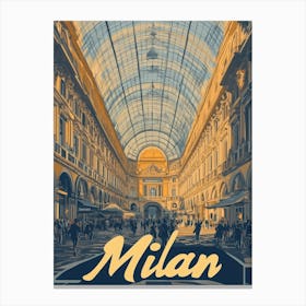 Aihrgdesign A Classic 1960s Travel Poster For Milan 1 Canvas Print