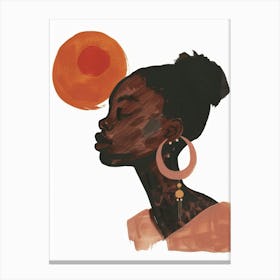 African Woman With Hoop Earrings 2 Canvas Print