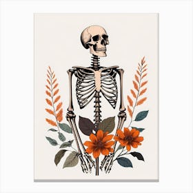 Floral Skeleton Botanical Anatomy (30) Canvas Print