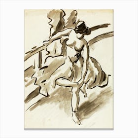 Dancer On A Bridge Canvas Print