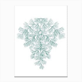 Abstract Leaf line drawing Isolated On White Canvas Print