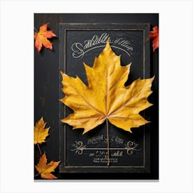 A Maple Leaf Intricately Crafted In Vibrant Yellow And Orange Hues To Showcase Autumns Majesty Re (3) Canvas Print