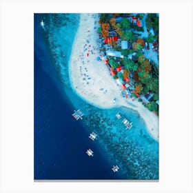 Aerial View Of A Beach In The Philippines Canvas Print