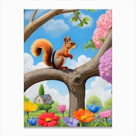 Squirrel In The Tree Canvas Print