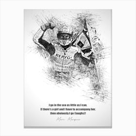 Marc Marquez Rider Sketch 4 Canvas Print