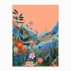 Boho Wildflower Painting Fireweed 3 Canvas Print