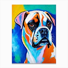 Boxer 3 Fauvist Style dog Canvas Print