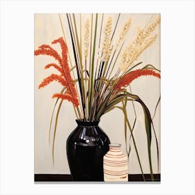 Bouquet Of Japanese Blood Grass Flowers, Autumn Fall Florals Painting 0 Canvas Print