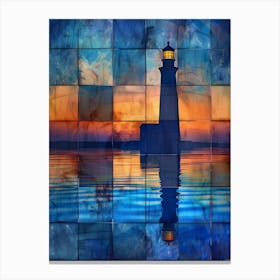 Lighthouse At Sunset 20 Canvas Print