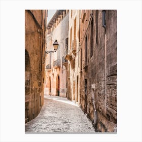 Palma Mallorca Narrow Cobblestone Street Canvas Print