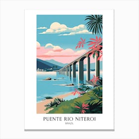 Puente Rio Niteroi, Brazil, Colourful 1 Canvas Print