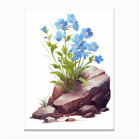 Forget Me Not Sprouting From A Rock (2) Canvas Print