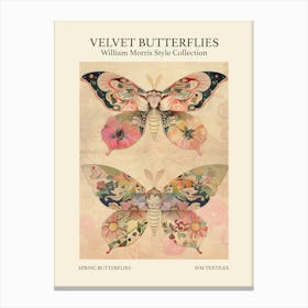 Velvet Butterflies Collection Spring Butterflies William Morris Style 3 Canvas Print