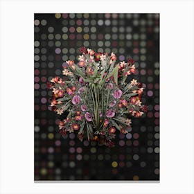 Vintage Arrowhead Flower Wreath on Dot Bokeh Pattern n.0160 Canvas Print