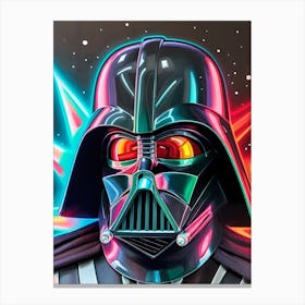 Darth Vader Star Wars Neon Iridescent (30) Canvas Print
