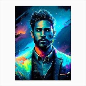 Portrait Of A Man in Colors Canvas Print