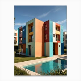 Colorful Apartment Building Canvas Print