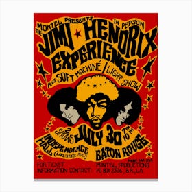Jimi Hendrix Tour Poster Canvas Print
