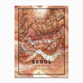 Seoul Map Canvas Print