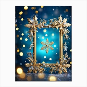 An Ornate Fanciful Christmas Frame Rich In Holiday Decor Where Details Of Garlands Ornaments An (5) Canvas Print