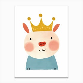 Little Pig 6 Wearing A Crown Canvas Print