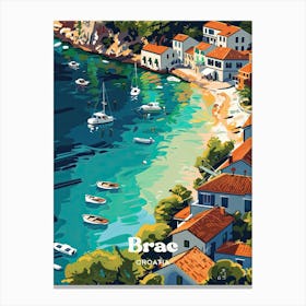 Brac Croatia Dalmatia Digital Travel Illustration Canvas Print