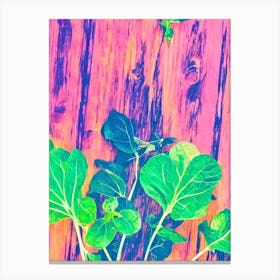 Spinach 2 Risograph Retro Poster vegetable Canvas Print