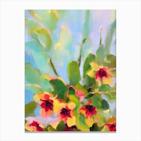 Christmas Cactus 2 Impressionist Painting Plant Canvas Print