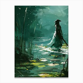 Woman In The Water Canvas Print