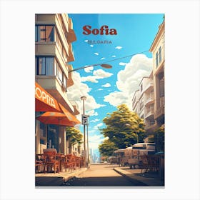 Sofia Bulgaria Daytime Digital Travel Illustration Toile