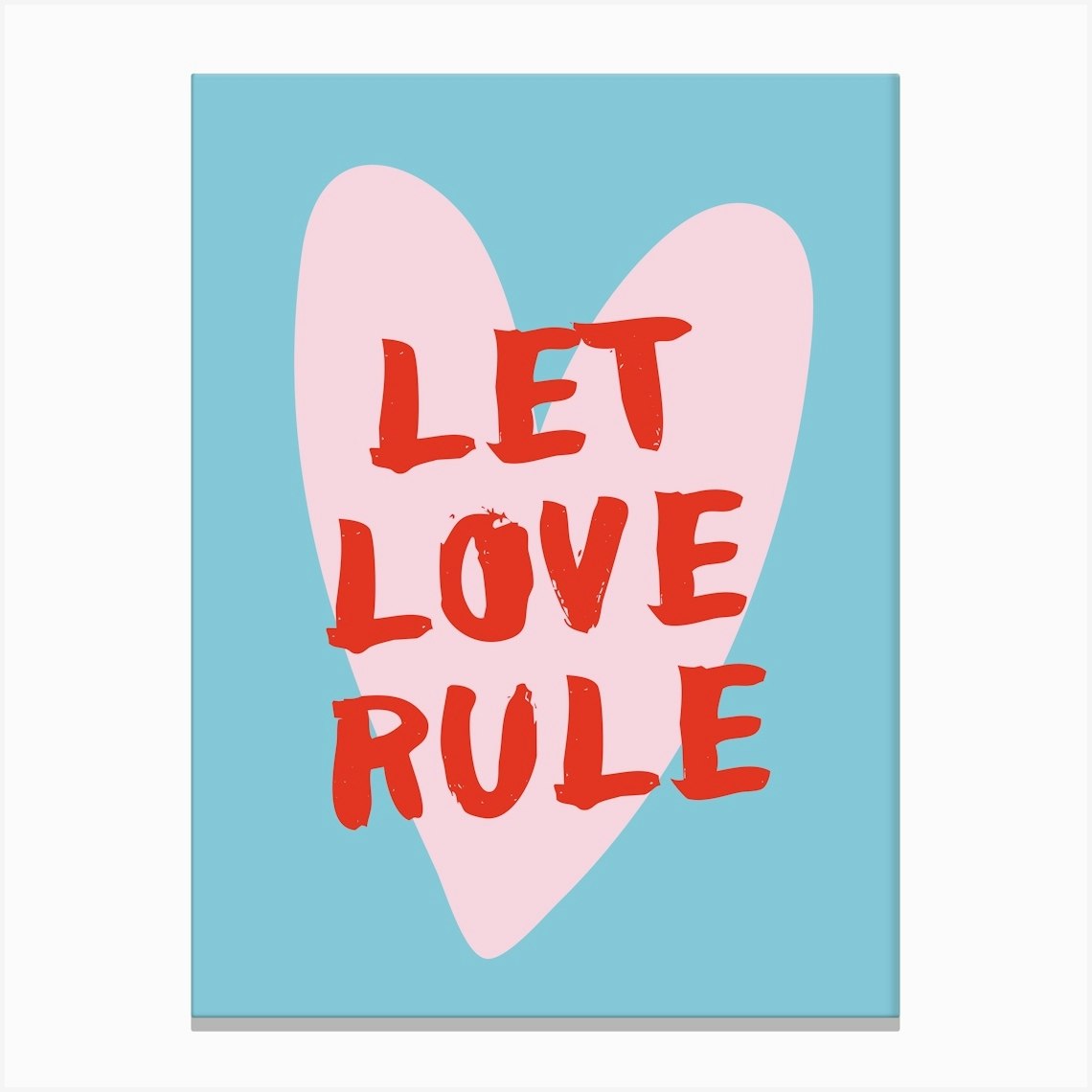 Let love rule - blue/rose Canvas Print by OHKIMIKO